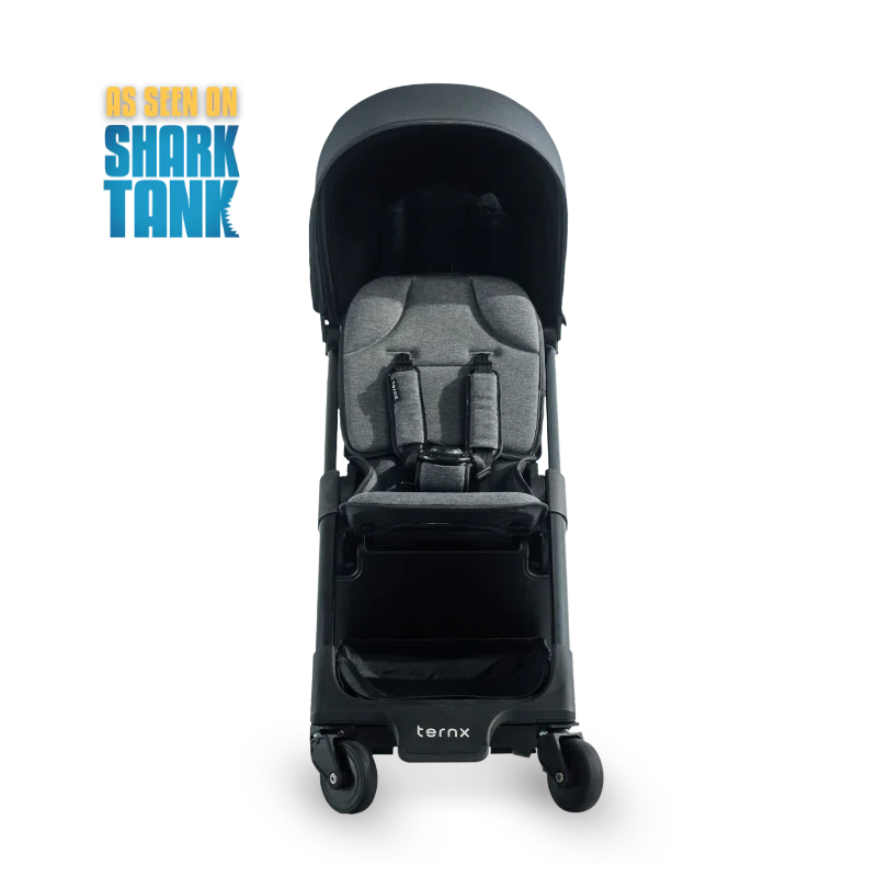 Vorderansicht des TernX, einem Reisekinderwagen für's Flugzeug